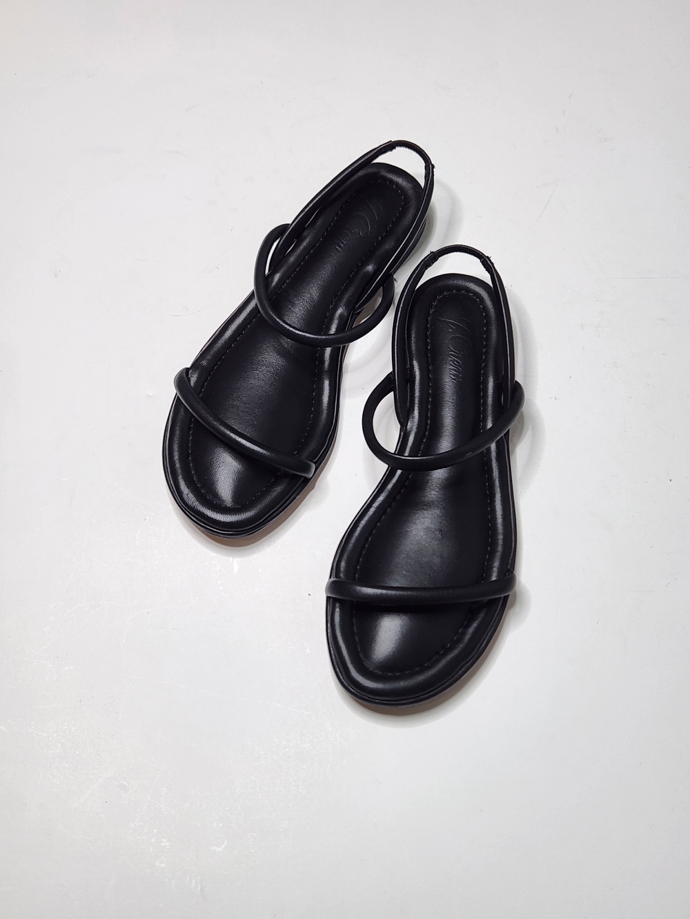 J. Crew Black Minimalist Strap Flats Sandals Size 8.5